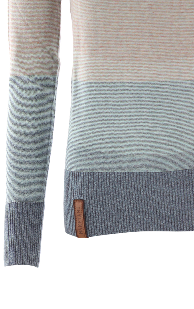 Naketano Female Knit Joao Schmierao Bluegrey Melange Striped Naketano Female Knit Joao Schmierao Bluegrey Melange Striped