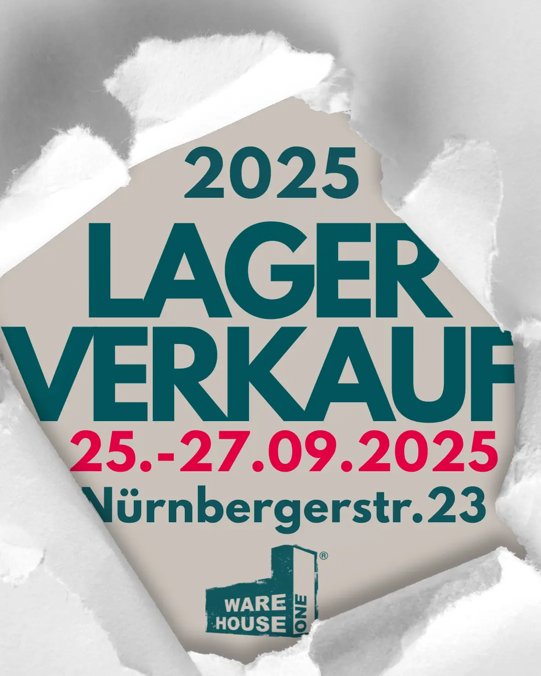 Lagerverkauf vom 25.09. - 27.09.25