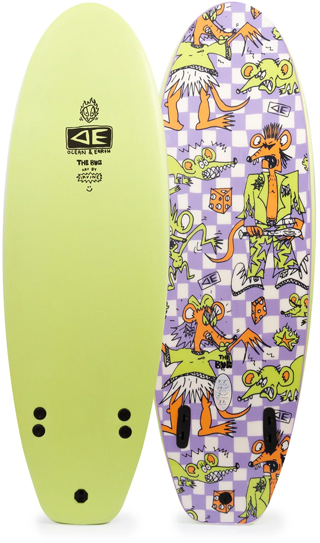 Ocean earth FREAKS BUG SOFT TWIN Surfboard green | Warehouse One