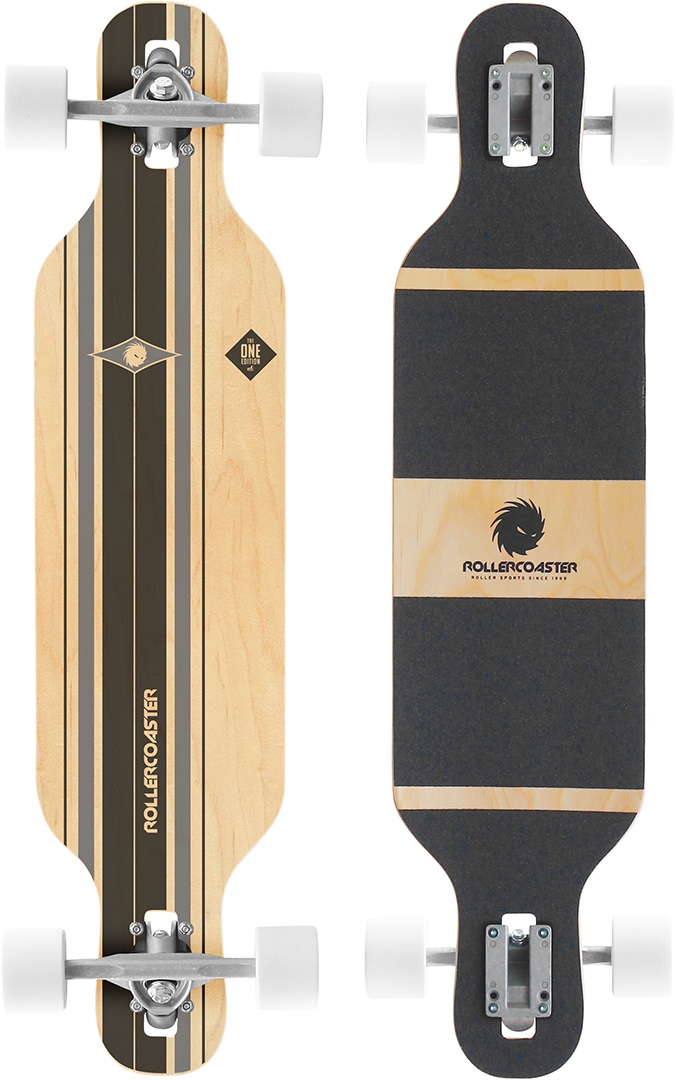 ROLLERCOASTER Longboard Skateboard Komplett STRIPES THE ONE EDITION DT Longboard 