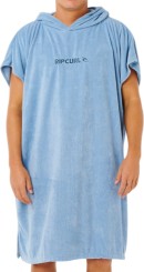 BRAND HOODED TOWEL Poncho faded denim