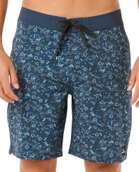 MIRAGE FLORAL REEF 19 Boardshort washed navy