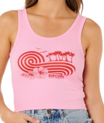 OCEAN BREAK RIB TANK Top light pink