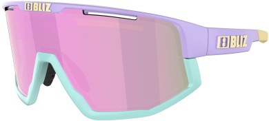 FUSION Sunglasses matt pastel purple/yellow logo/brown pink multi