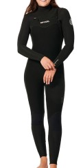 WOMENS DAWN PATROL 4/3 CHEST ZIP Full Suit black