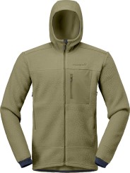 TROLLVEGGEN WARM3 HOOD Zip Fleece deep lichen green