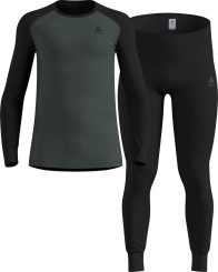 SET ACTIVE ECO WARM Longsleeve &amp; Hose black/urban chic