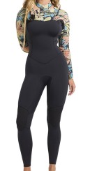 4/3 SALTY DAYZ NATURAL CHEST ZIP Full Suit black tropical