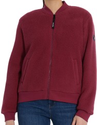 CAIRRO Zip Fleece wine red
