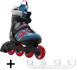 EDDIE PRO Kinder Inline Skate grey blue incl. SABRES 4 ICEBLADES