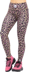 POCKET TIGHTS Pants pink leopard