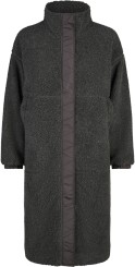 FLUFFY TEDDY Coat black melange