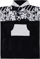 HOODY TOWEL Poncho black tribal tag