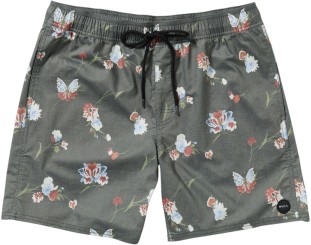 BARNES ELASTIC 17 Boardshort black floral print