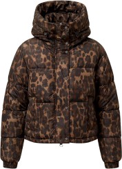 RHIANNON Jacket dark brown leopard