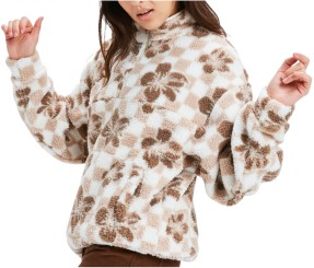JIVE TALKING BONDED Fleece egret hibi square