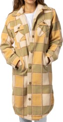 LONG LINE CHECK Mantel khaki