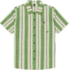MATAIKONA SS Hemd greenstripes print