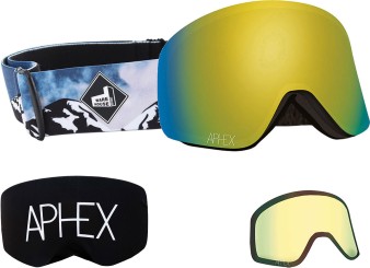 OXIA THE ONE EDITION Magnet Schneebrille mountain strap/revo gold + Zusatzglas yellow