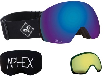 STYX THE ONE EDITION Magnet Schneebrille black strap/revo blue + Zusatzglas yellow