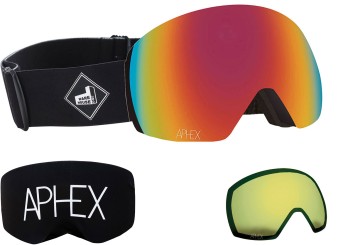 STYX THE ONE EDITION Magnet Schneebrille black strap/revo red + Zusatzglas yellow