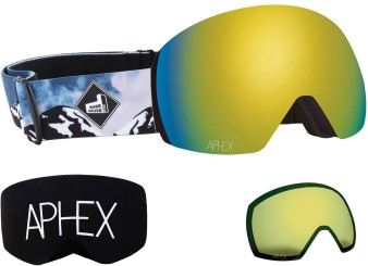 STYX THE ONE EDITION Magnet Schneebrille mountain strap/revo gold + Zusatzglas yellow