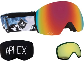 STYX THE ONE EDITION Magnet Schneebrille mountain strap/revo red + Zusatzglas yellow