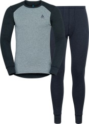 SET ACTIVE ECO WARM Longsleeve & Hose dark grey melange/grey melange