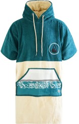 COTTON VELOURS PETROL Poncho