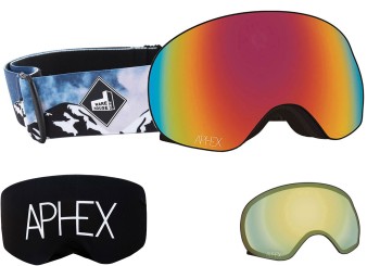 XPR THE ONE EDITION Magnet Schneebrille mountain strap/revo red + Zusatzglas yellow