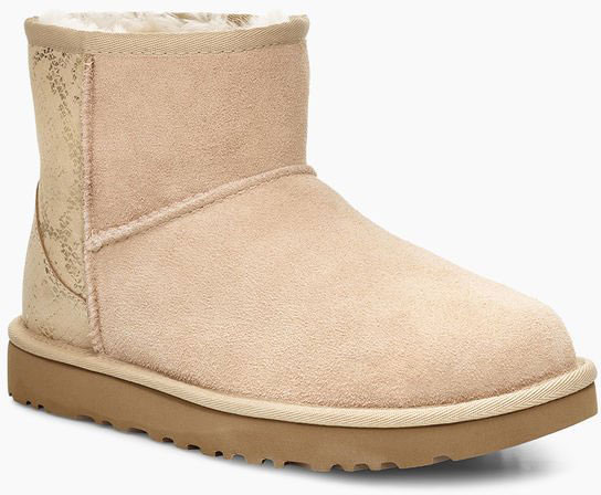 ugg classic mini metallic snake boot