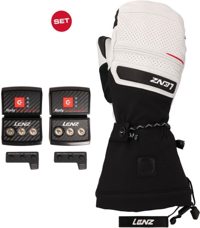 HEAT 9.0 FINGER CAP WOMEN Heizfäustling 2026 white/black inkl. LITHIUM RCB 1400 Pack USB-C 