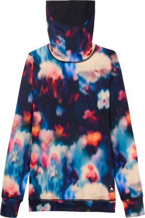 WOMEN MIDWEIGHT LONG NECK CREW Top 2026 floral blur 