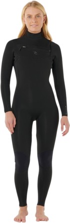 WOMENS DAWN PATROL PRO 4/3 CHEST ZIP Full Suit 2026 black 