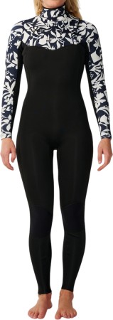 WOMENS DAWN PATROL PRO 4/3 CHEST ZIP Full Suit 2027 black/white 