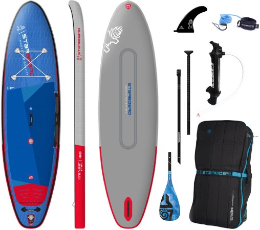 IGO DELUXE DC 10,8 SUP 2023 inkl. ENDURO TIKI TECH ROUND BLUE MEDIUM 3-Piece Paddel 