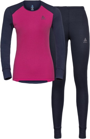 SET ACTIVE WARM ECO WOMEN Longsleeve & Hose 2024 dark sapphire/beetroot purple 