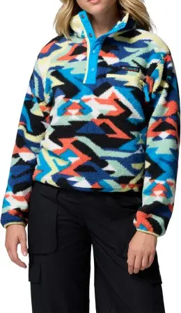 HELVETIA II PRINTED CROPPED WOMEN Fleece 2026 compass blue reflections/compass blue 