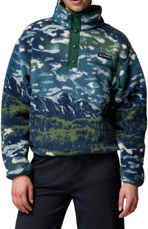 HELVETIA II PRINTED CROPPED WOMEN Fleece 2026 everblue sisters/rain forest 