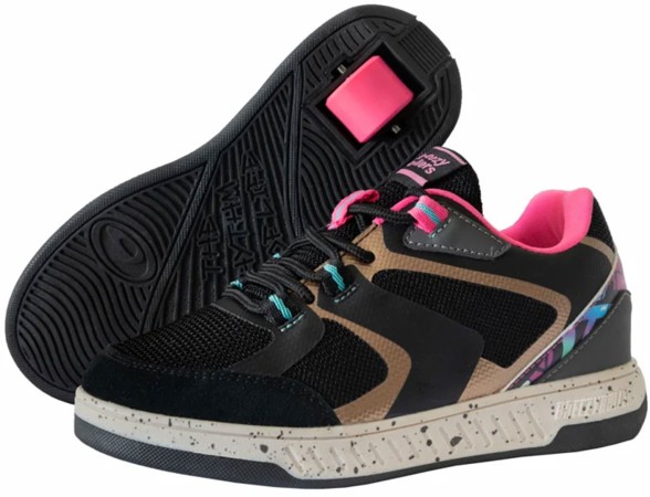 2192371 Shoe with wheels black/multi/pink 