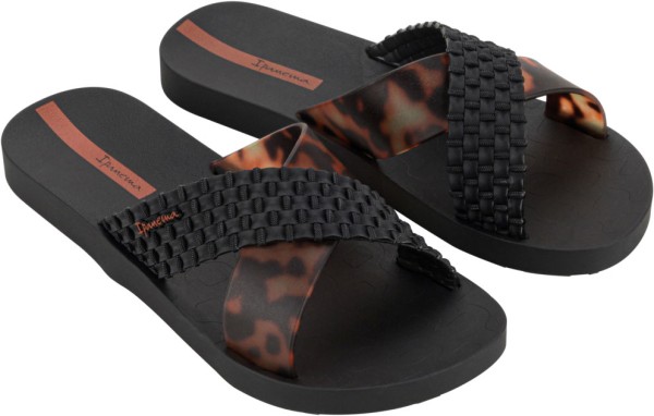 SENSE SLIDE Sandale 2025 black/tortoiseshell 