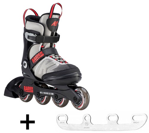 RAIDER Kinder Inline Skate grey/red/black inkl. SABRES 4 Schlittschuh Eiskufen 29-34