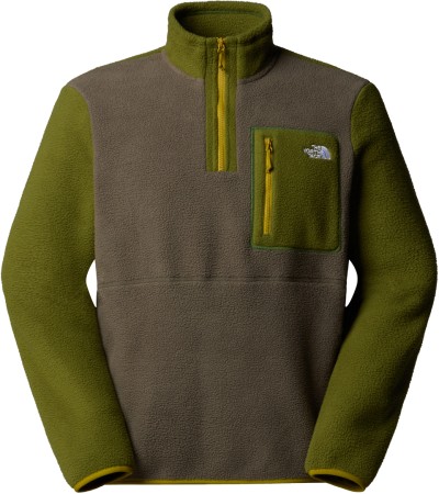 YUMIORI 1/4 Zip Fleece 2026 new taupe green/woodland green/deep dijon 