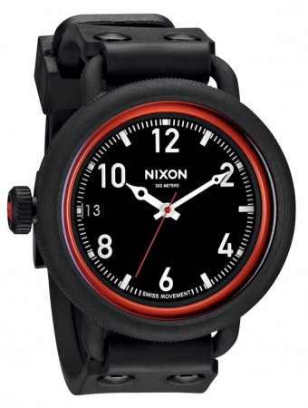 OCTOBER Watch all black/red 