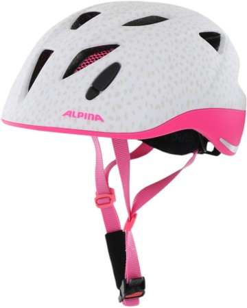 XIMO LE Helm 2025 white pink dots matt 