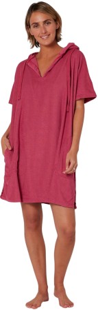 LADIES V NECK HOODED Poncho 2025 mauve 