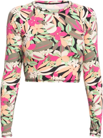 PRINTED CROP LS Lycrasuit 2024 anthracite palmsong 