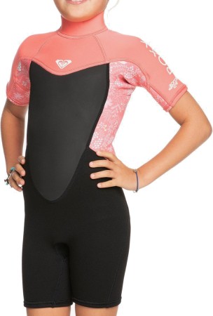 2/2 PROLOGUE GIRLS BACK ZIP Shorty 2022 black/coral flame/bright white 
