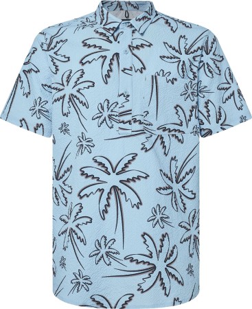 DECO PALMS RC SS Hemd 2023 three lines palms light blue 