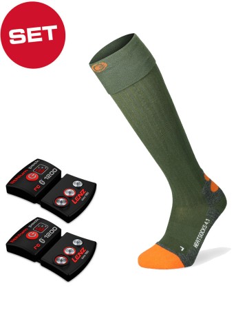 HEAT 4.1 Socken 2026 green/orange inkl. LITHIUM RCB 1200 Pack 